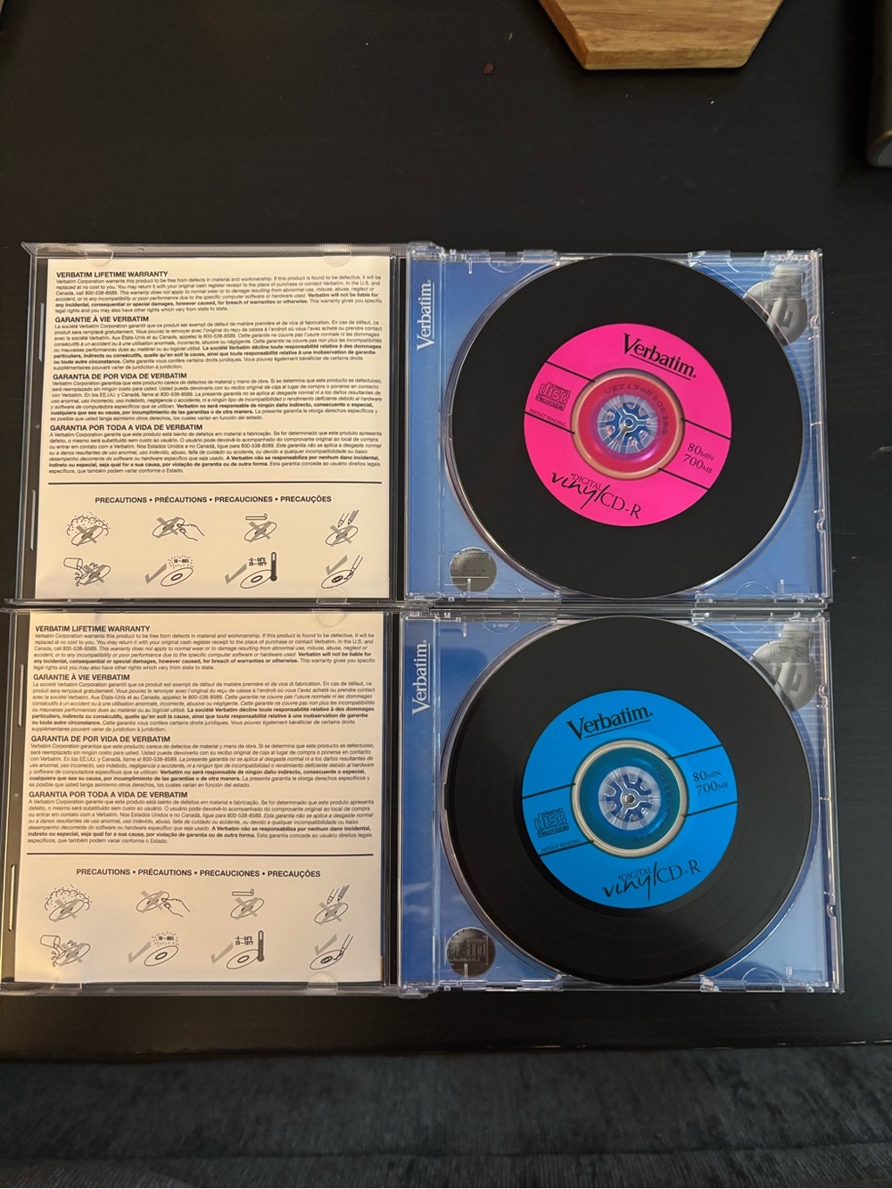 Verbatim Printable CD-R Discs - Pink & Blue Labels (4 pack)